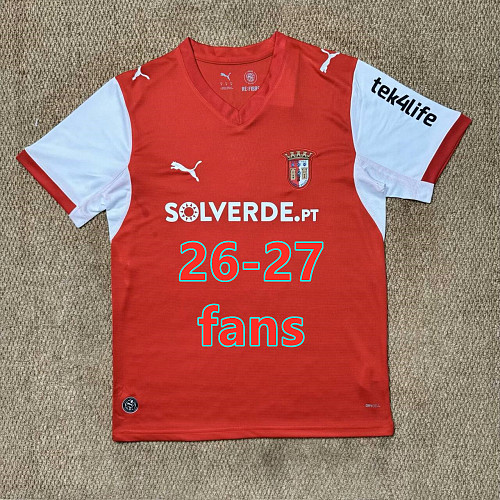 26-27 Braga Home Fans Version Jersey S-4XL