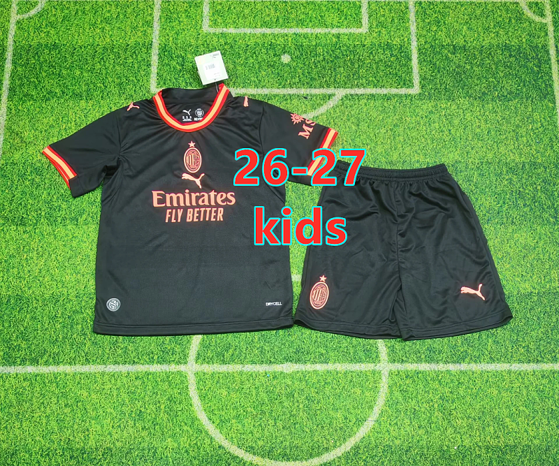 26-27 AC Milan Third Kids Jersey+shorts Kit 16 -28 AC