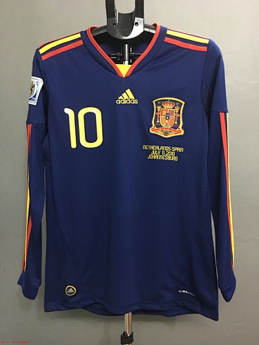 Spain S-Xxl Away Retro Long Sleeve Jerseys