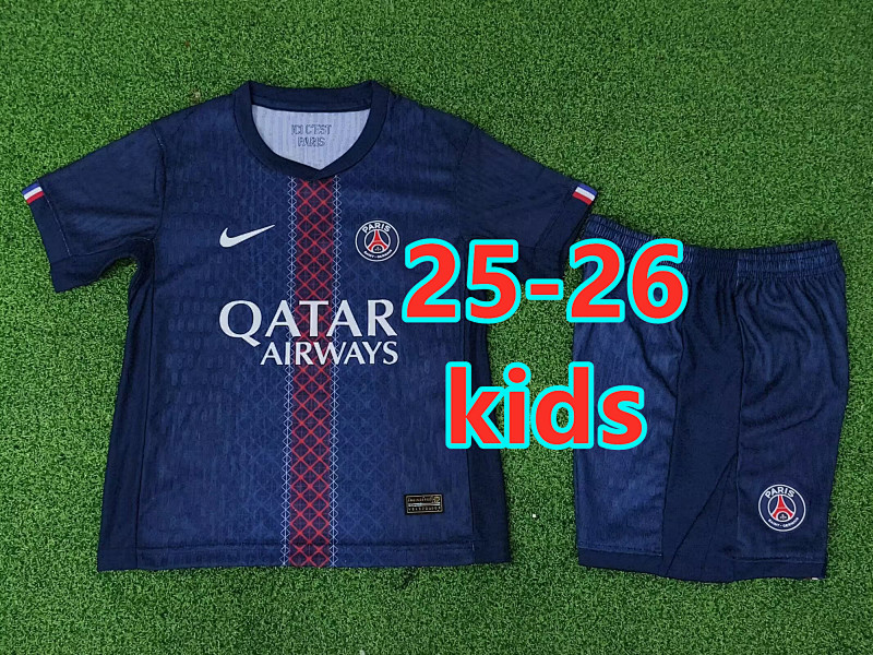 Balenciaga 25-26 Paris Psg Home Player Kids Jersey+shorts Kit 16 -28