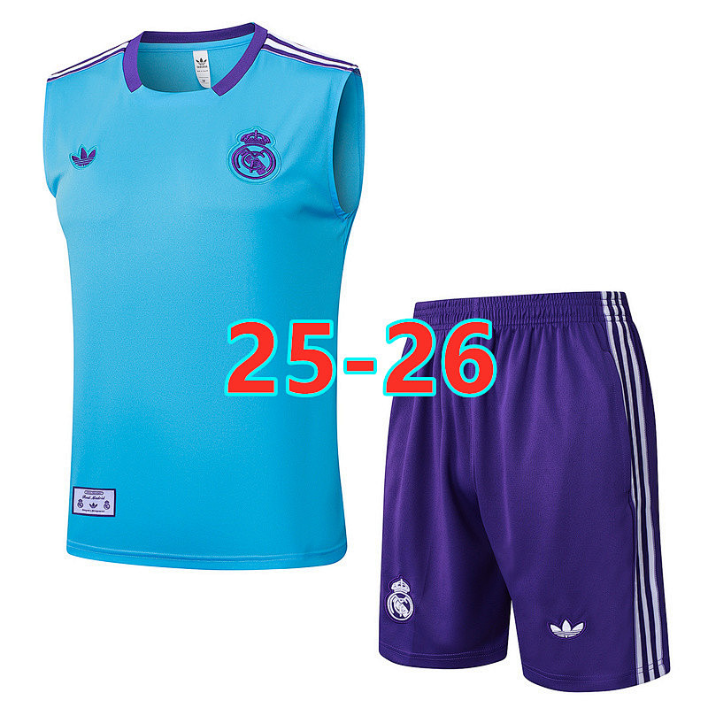 25-26 Real Madrid Short Sleeve Vest Tracksuit S-2XL