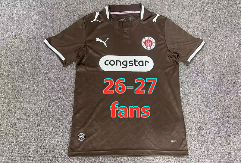 26-27 St. Pauli Home Fans Version Jersey S-4XL