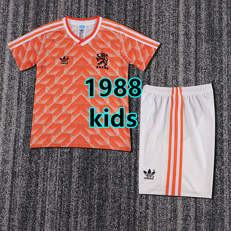 Netherlands Home Retro Kids Jersey+shorts Kit 16 -28