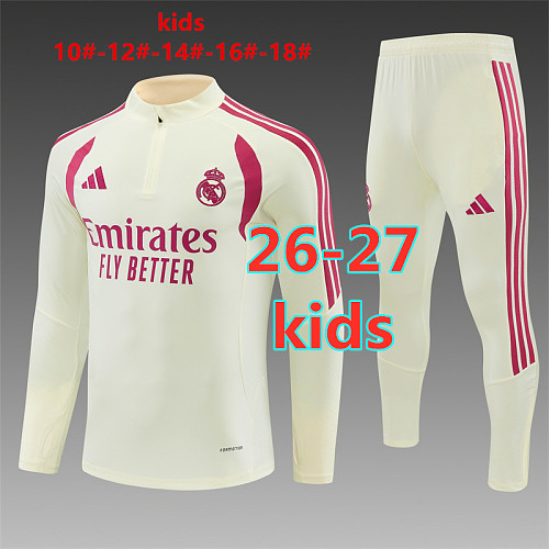 26-27 Real Madrid Kids Long Sleeve Tracksuit 10 -18