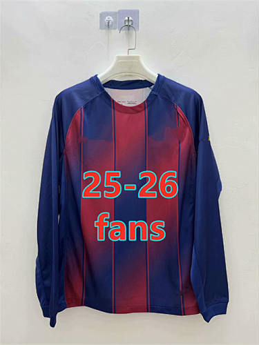 25-26 Barcelona Home Fans Long Without Sponsor S-2XL