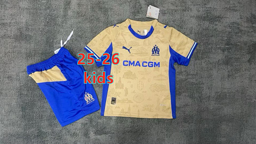 25-26 Marseille 4th Kids Jersey+shorts Kit 16 -28