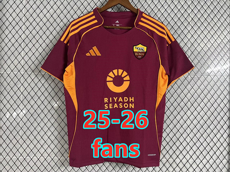 25-26 Roma Home Fans Version Jersey S-4XL