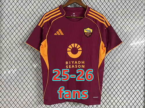 25-26 Roma Home Fans Version Jersey S-4XL