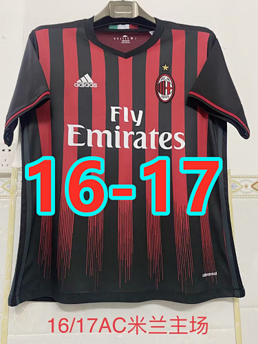 16-17 AC Milan Home Retro Jersey S-2XL AC