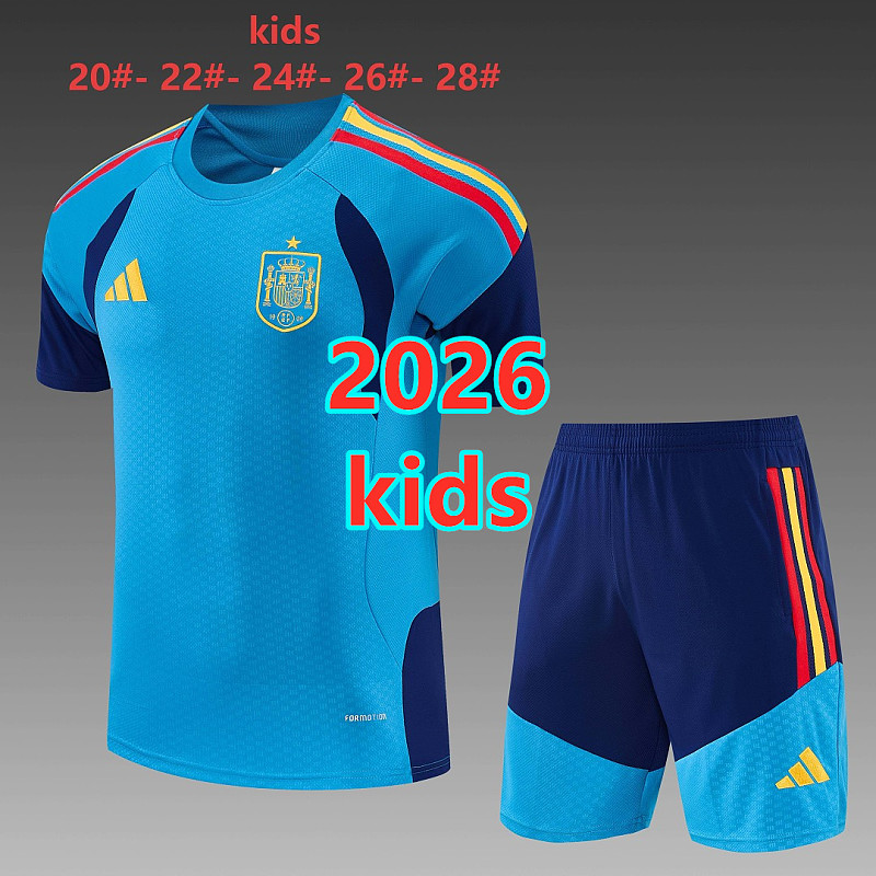 Spain Kids Short Sleeve Tracksuit Kit 20 -28