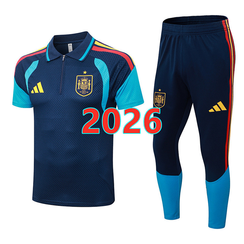 Spain Player Short Sleeve+pants Kit S-4XL Polo