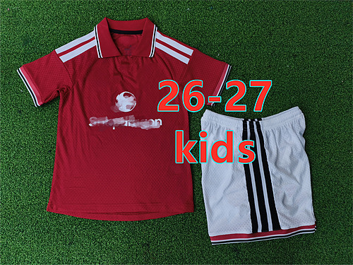 26-27 Manchester United Home Player Kids Jersey+shorts Kit 16 -28