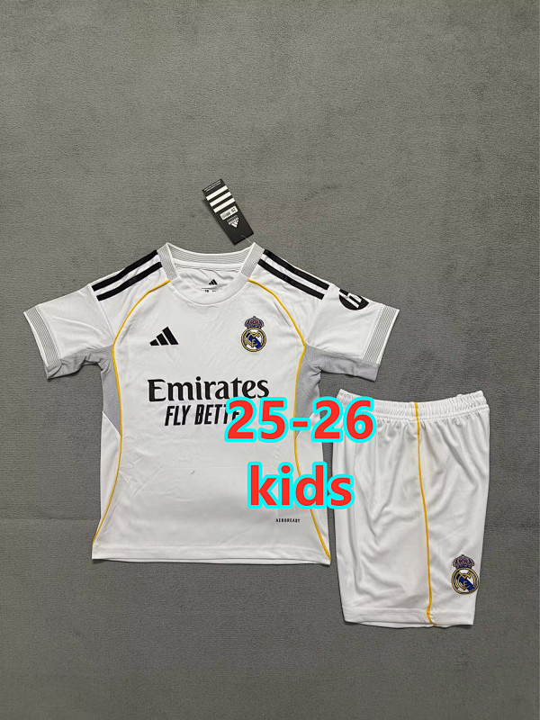 Fifa 25-26 Real Madrid Home Kids Jersey+shorts Kit 16 -28