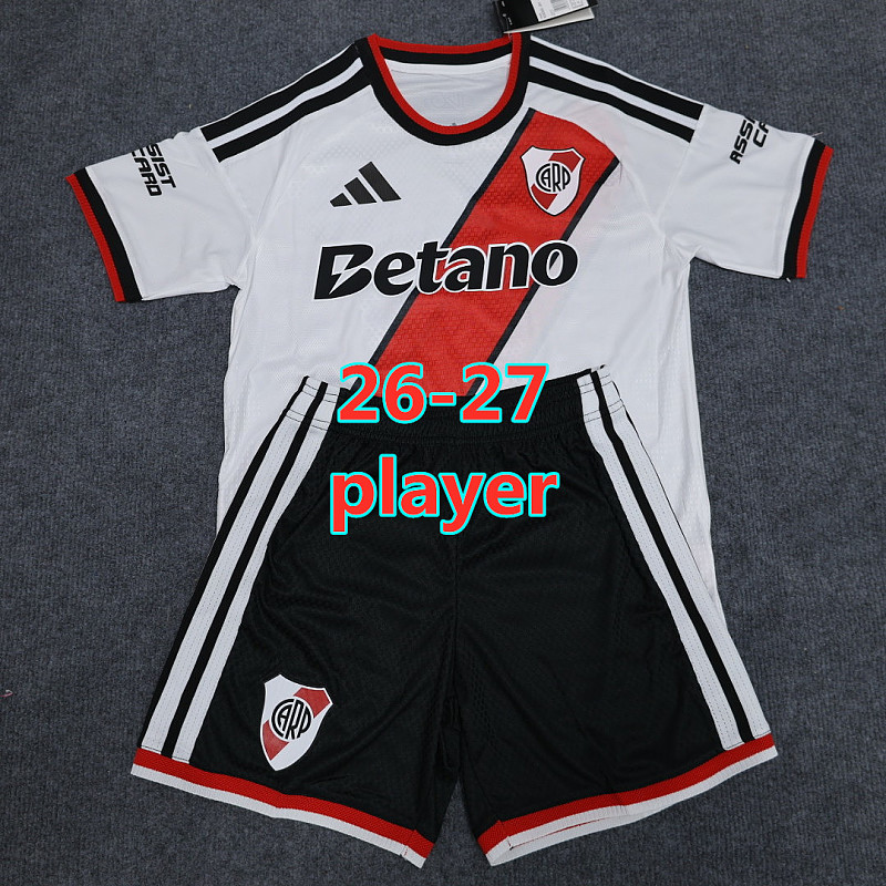 26-27 River Plate Home Player Short Sleeve Kit S-2XL