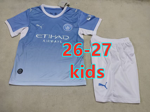 26-27 Manchester City Home Kids Jersey+shorts Kit 16 -28