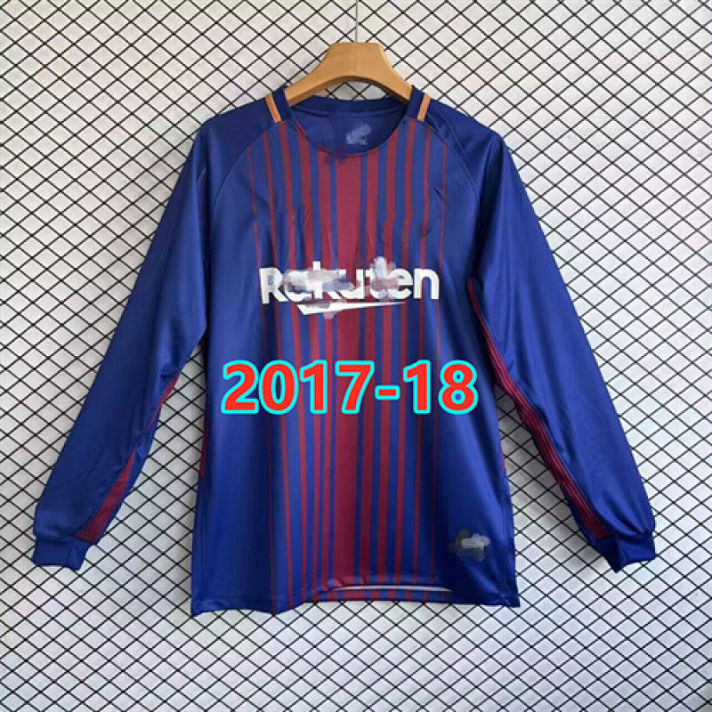 17-18 Barcelona Home Retro Long Sleeve Jersey S-4XL