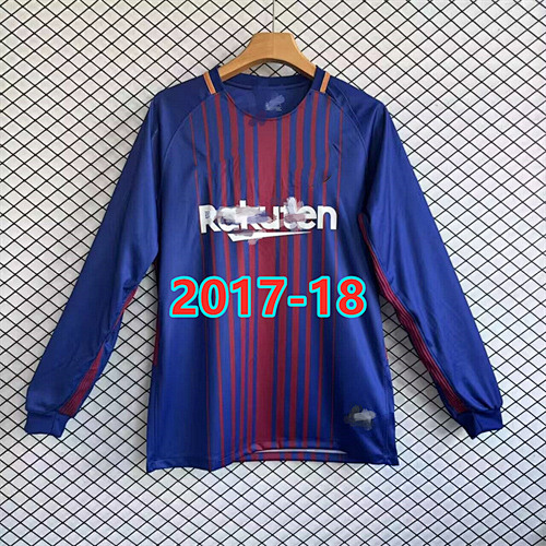 17-18 Barcelona Home Retro Long Sleeve Jersey S-4XL