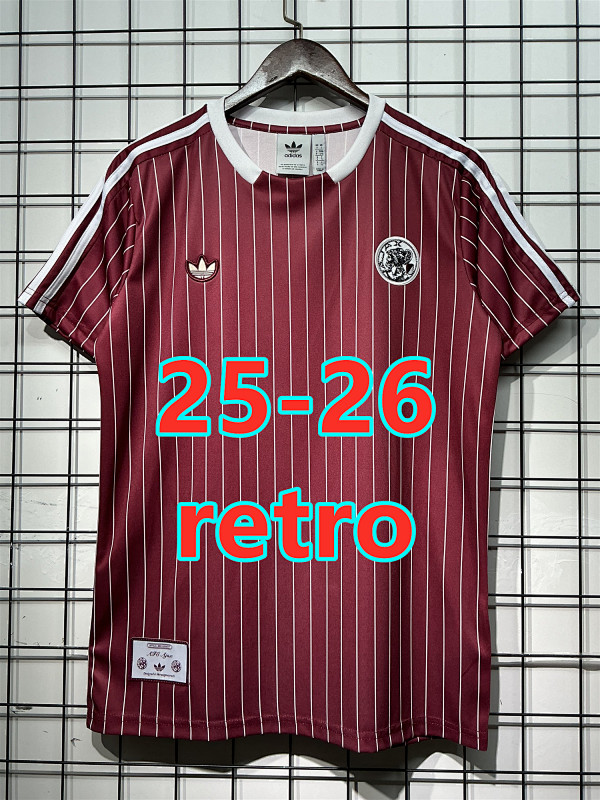 25-26 Ajax Retro Fans Version Jersey S-2XL