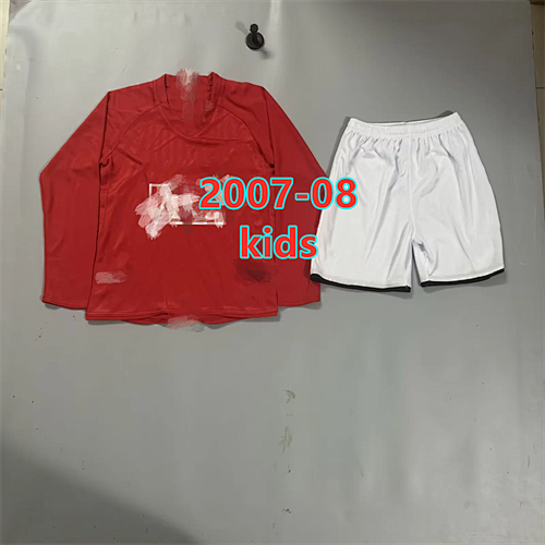 07-08 Manchester United Home Kids Retro Long Jersey 16 -28