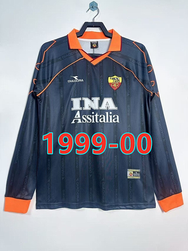 Roma Third Retro Long Sleeve Jersey S-2XL