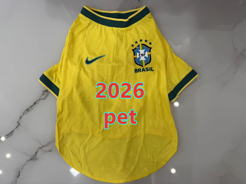 Brazil Home Pet Jersey S-2XL