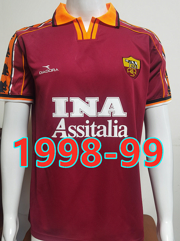 98-99 Roma Home Retro Jersey S-2XL
