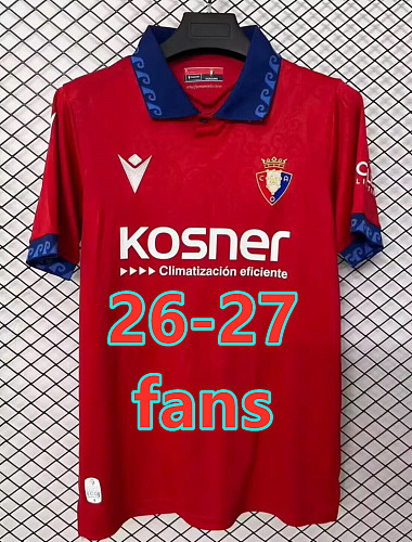 26-27 Osasuna Home Fans Version Jersey S-4XL