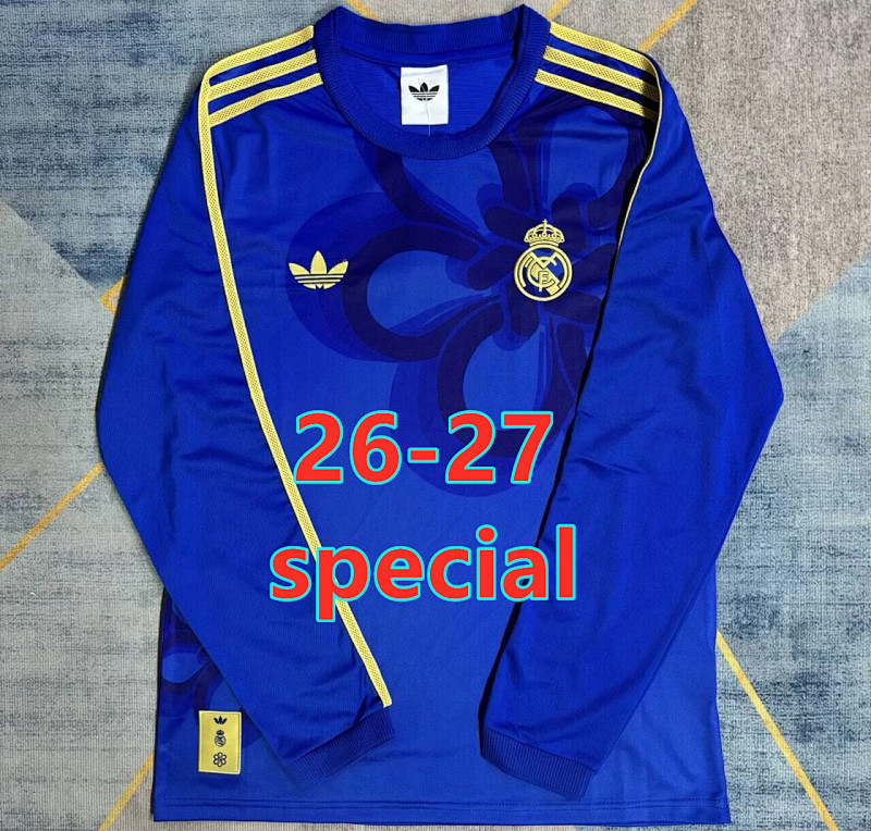 26-27 Real Madrid Special Fans Long Sleeve Jersey S-2XL