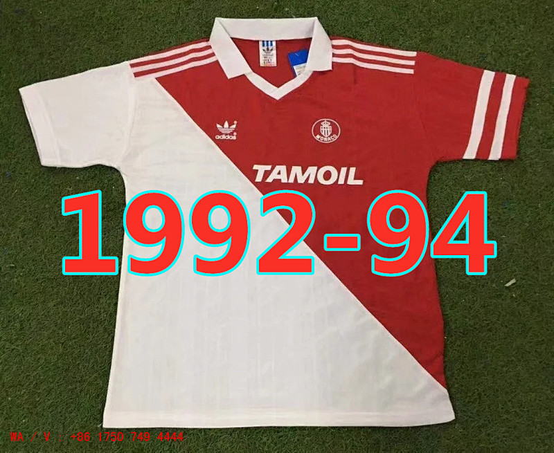 AS Monaco Retro TopThai Quality Home Jersey S-2XL