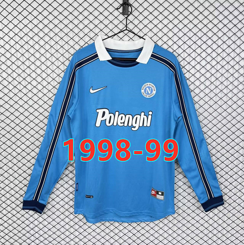 Napoli Home Retro Fans Long Sleeve Jersey S-2XL