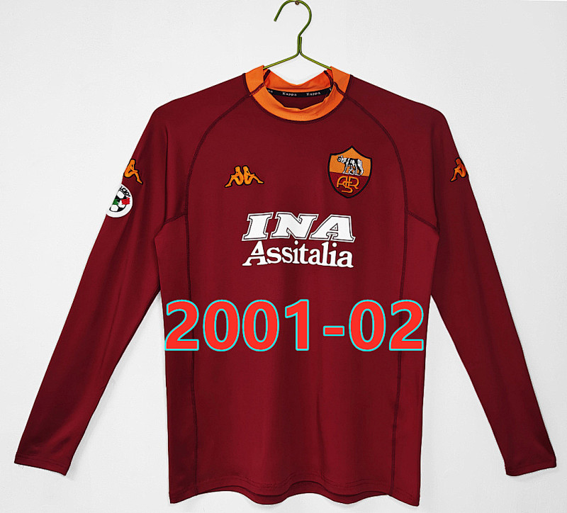 Roma Home Retro Long Sleeve Jersey S-2XL