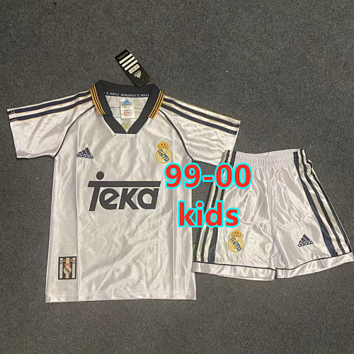 99-00 Real Madrid Home Kids Retro Jersey+shorts Kit 16 -28