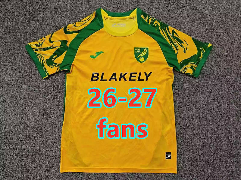 26-27 Norwich City Home Fans Version Jersey S-4XL