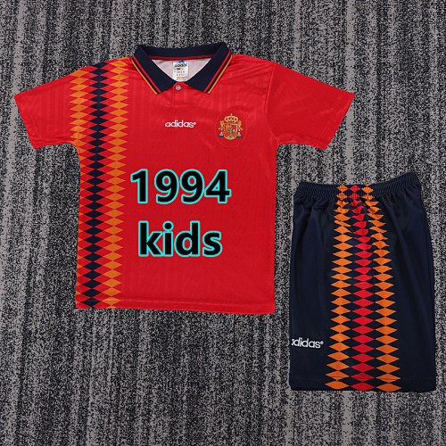 Spain Home Retro Kids Jersey+shorts Kit 16 -28