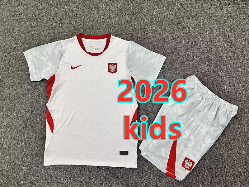 Poland Home Kids Jersey+shorts Kit 16 -28