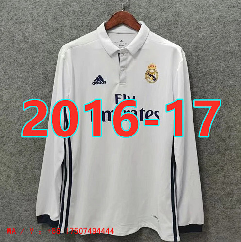 Real Madrid Retro TopThai Quality Jersey Long Sleeve S-2XL