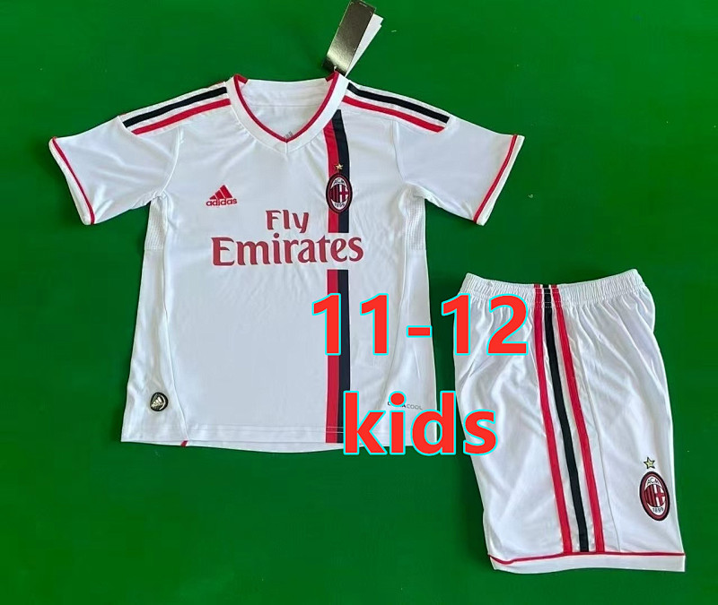 11-12 AC Milan Away Retro Kids Jersey+shorts Kit 16 -28 AC
