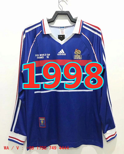 France Retro Long Sleeve Home Jersey S-2XL