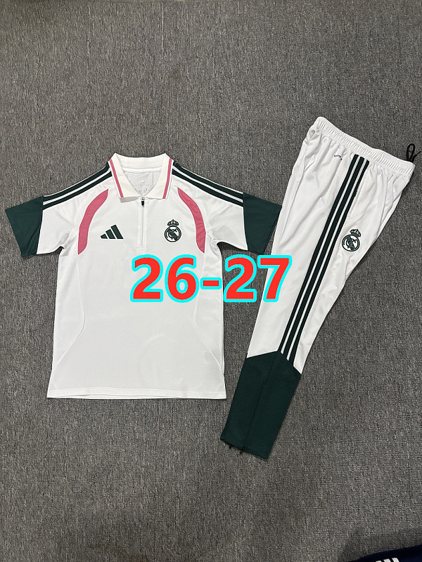 26-27 Real Madrid Polo Short Sleeve+pants Tracksuit Kit S-3XL Polo