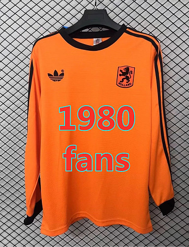 Netherlands Home Retro Fans Long Jersey S-2XL