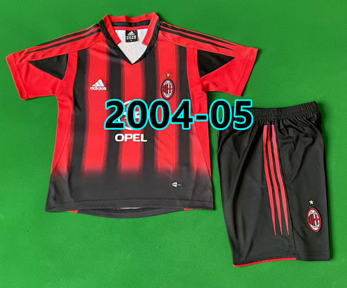 04-05 AC Milan Home Retro Kids Jersey+shorts Kit 16 -28 AC