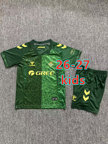 26-27 Real Betis Away Kids Jersey+shorts Kit 16 -28
