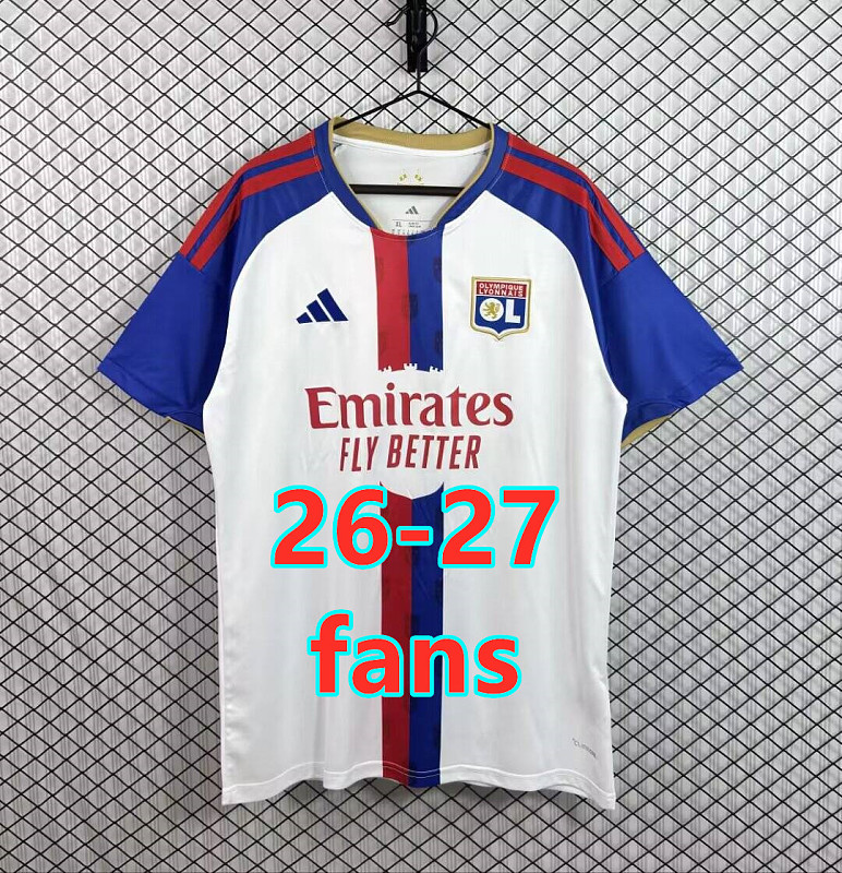 26-27 Lyonnais Home Fans Version Jersey S-4XL