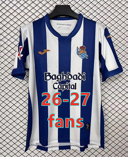 26-27 Real Sociedad Home Fans Version Jersey S-4XL