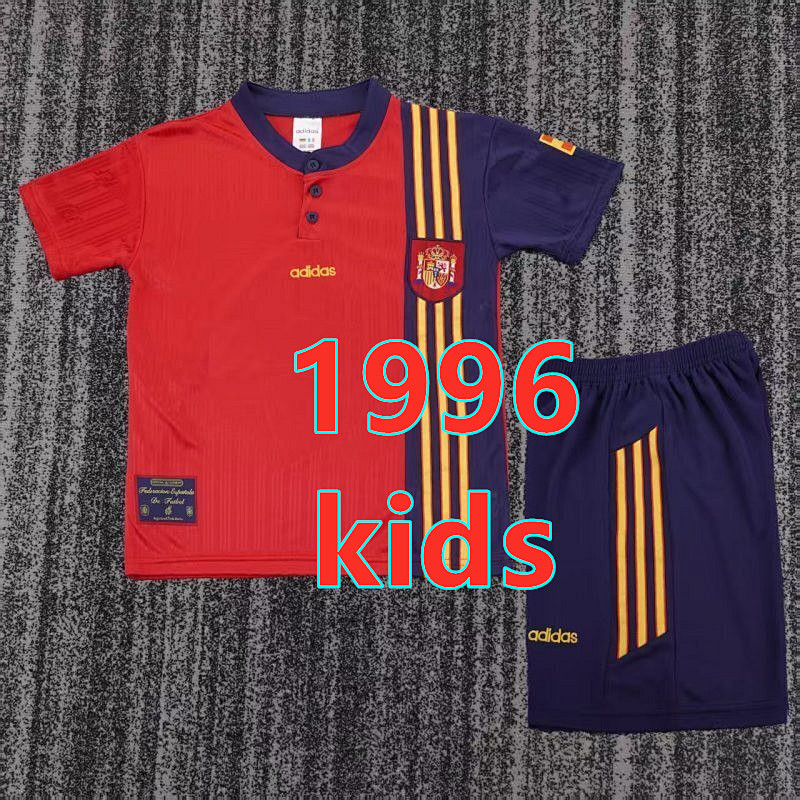 Spain Home Retro Kids Jersey+shorts Kit 16 -28