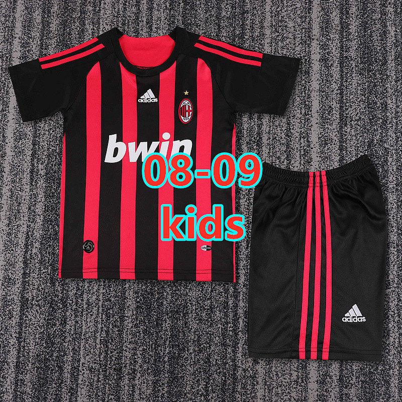 AC Milan Home Retro Kids Jersey+shorts Kit 16 -28 AC