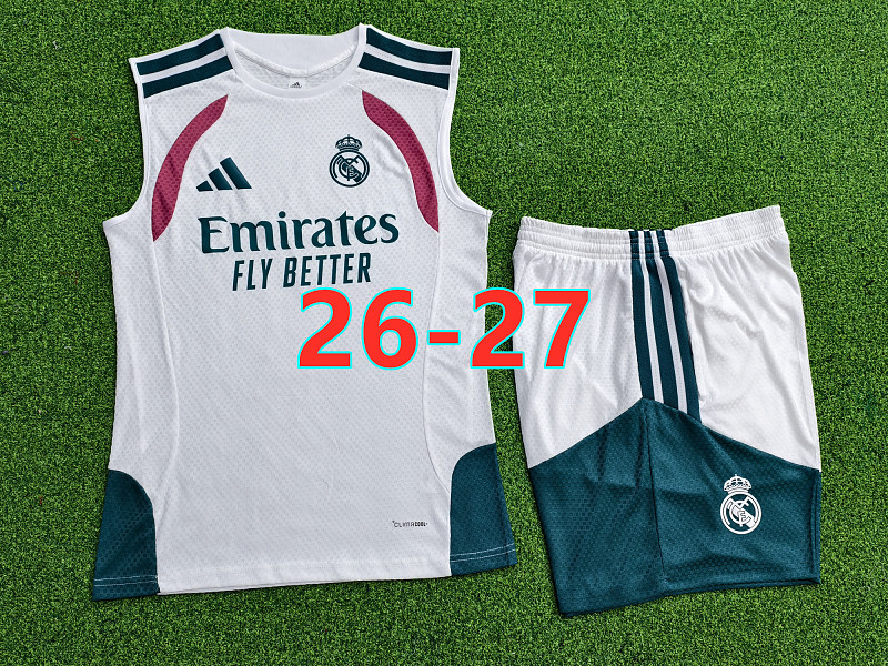 26-27 Real Madrid Player Vest+shorts Kit S-3XL