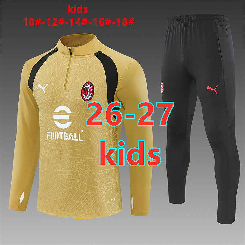 26-27 AC Milan Kids Long Sleeve Tracksuit 10- 18 AC
