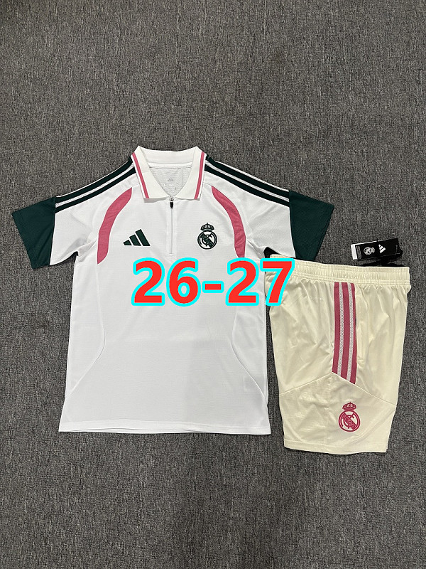 26-27 Real Madrid Polo Short Sleeve Tracksuit Kit S-3XL Polo