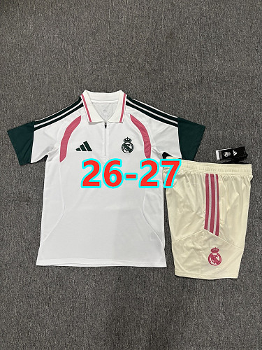 26-27 Real Madrid Polo Short Sleeve Tracksuit Kit S-3XL Polo
